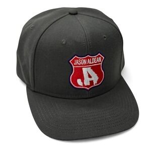 Jason Aldean Shield Logo Snapback Cap Hat Gray New Adjustable Wool Blend